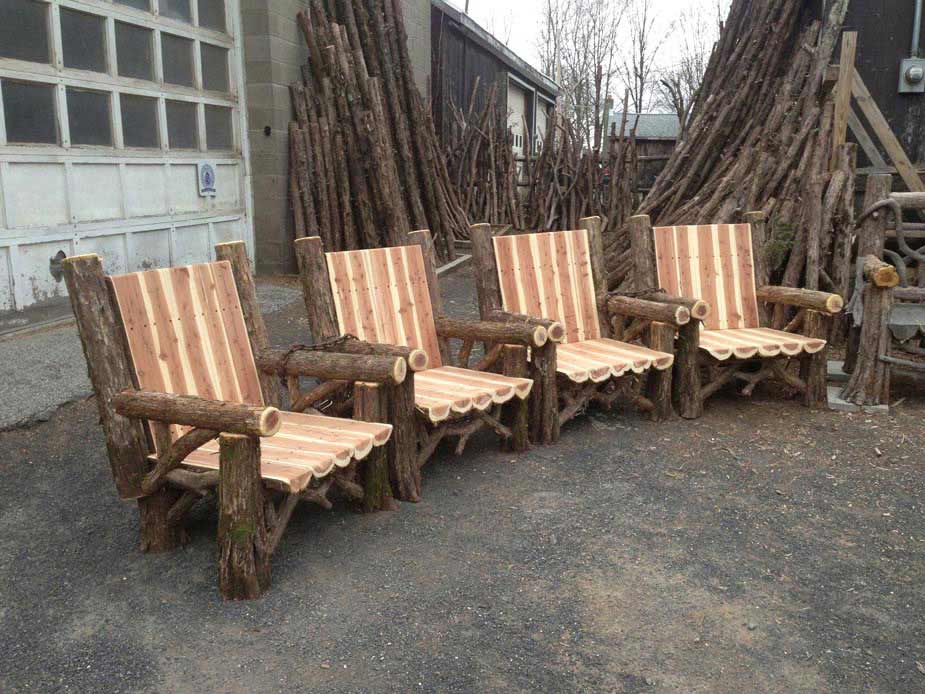 Outdoor Rustic Chairs Thrones Patio, Rustic Patio Furniture Set